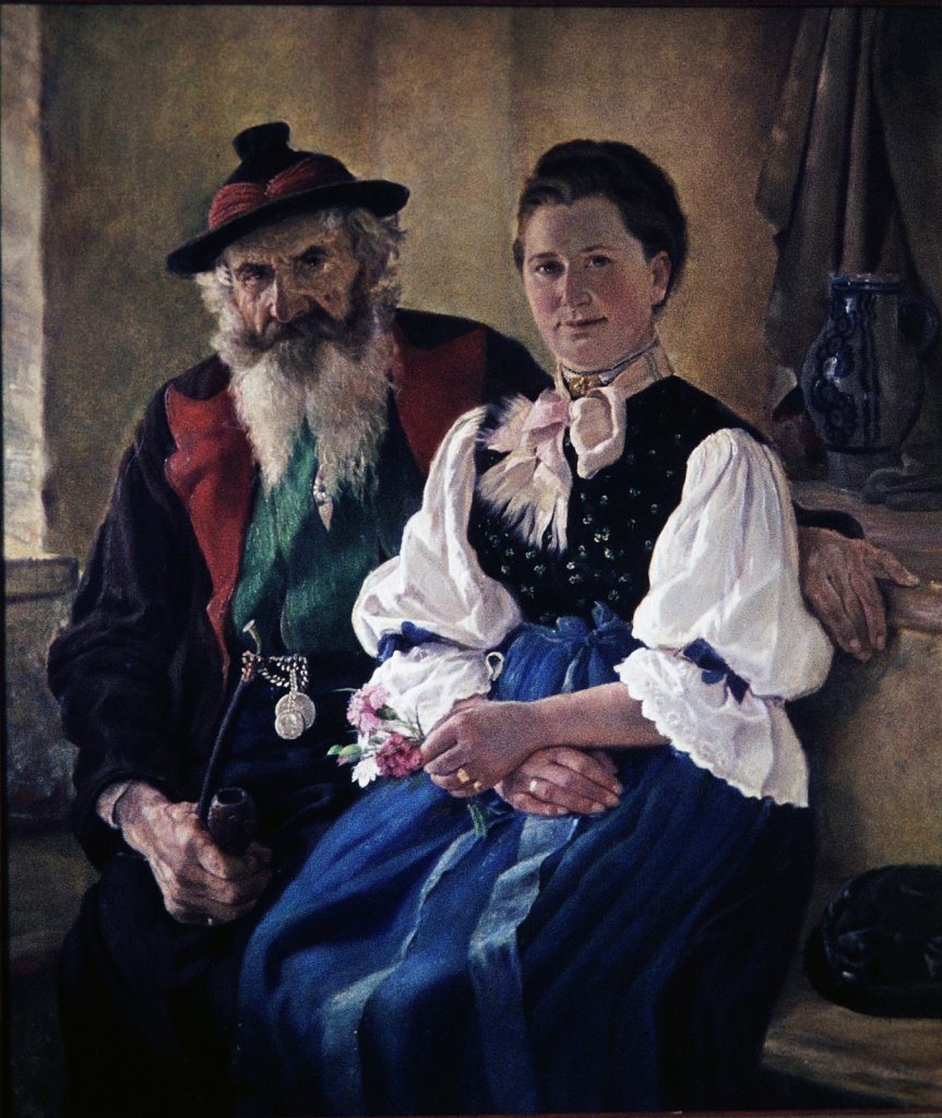 Prater mit Enkelin in Meraner Tracht